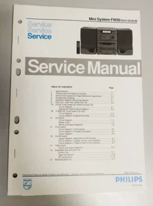Philips Service Manual Manuale di Riparazione Schemi Elettrici FW26 Mini Sistema - Foto 1 di 1