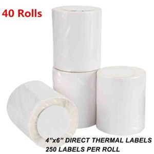 40 Rollen Direkte Thermische Etiketten 4x6 250/Rolle für Zebra 2844 Eltron ZP450 - Bild 1 von 4