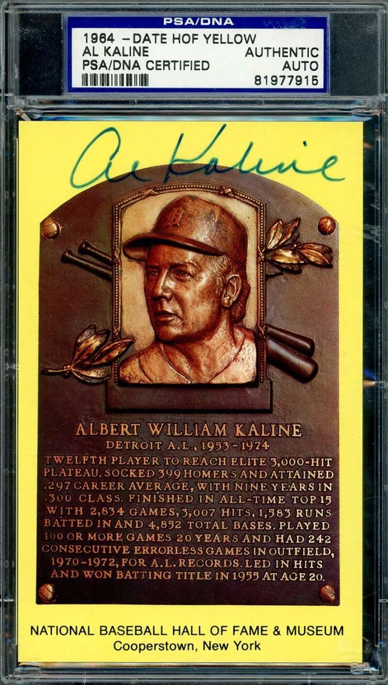 Подписанная золотая табличка с автографом Эла Калина с сертификатом подлинности PSA DNA Hall of Fame - Изображение 1 из 1