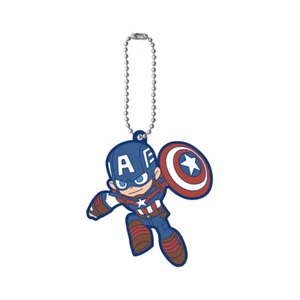 Marvel Capsule Rubber Mascot Captain America Trading Strap Keychain - Picture 1 of 1