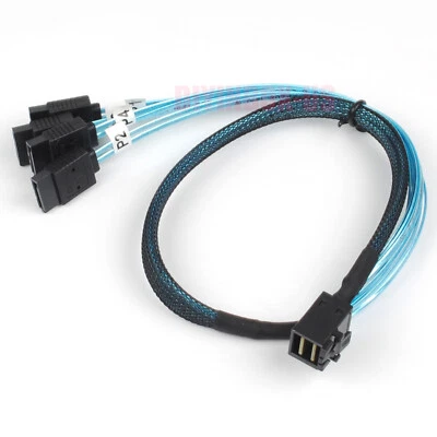Internal Mini SAS HD SFF-8643 Host to 4 SATA 7pin Target Hard Disk Data Cable - Image 1 of 4