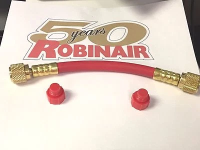 Manguera de prefiltro de recuperación de refrigerante, roja, 6", 1/4 x 1/4 manguera de puente ROBINAIR Foto 1 de 2