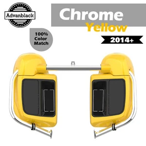 Fits 2014+ Harley Davidson Touring Advanblack CHROME YELLOW Lower Vented Fairing - Picture 1 of 8