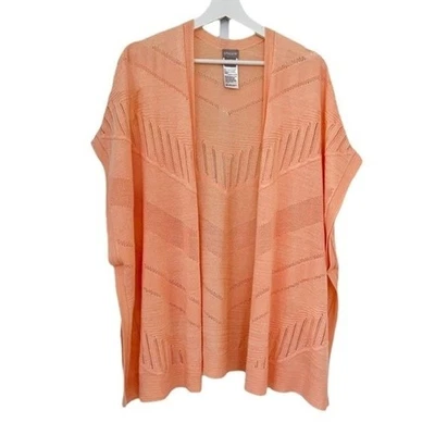 Chicos Textured Striped Ruana Kimono Top Size S/M - Image 1 of 4