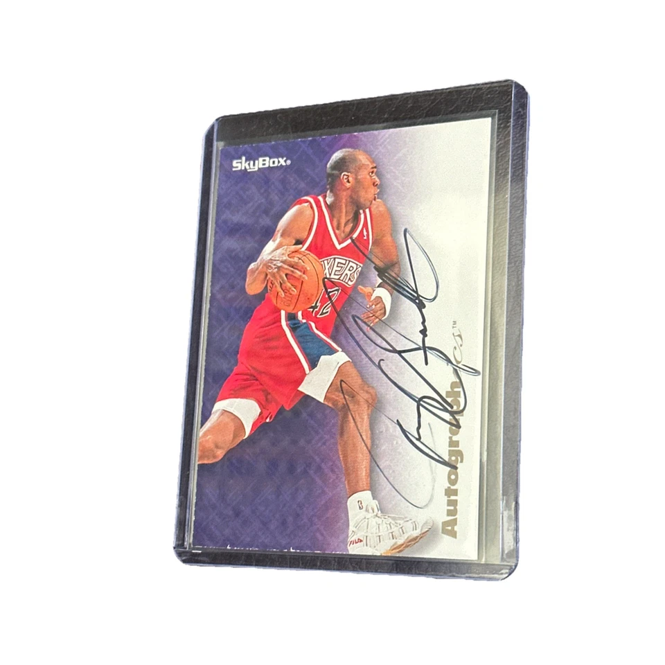 1996 Skybox Autographics JERRY STACKHOUSE Auto On-Card 76ers Sixers Tar Heels - Image 1 of 2