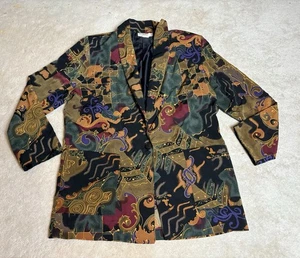Giacca blazer vintage Kensington Square multicolore modello egiziano M - Foto 1 di 11