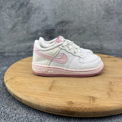 Nike Force 1 туфли ребенка ясельного возраста размер 7C белый розовый низкий верхний кроссовок CZ1691-107 - Изображение 1 из 4