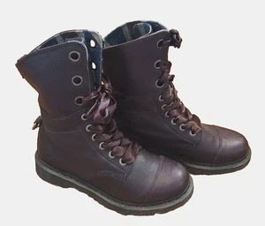 Dr Martens Aimilita Aimilie Gr. 9 Union Jack Flag Combat Klappstiefel Ochsenblut - Bild 1 von 15