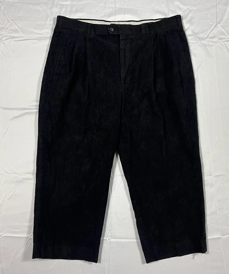 Braggi Louis Raphael Hombres 41 Negro Doble Plisado Ancho Pana de Ballena Pantalones Él Foto 1 de 4