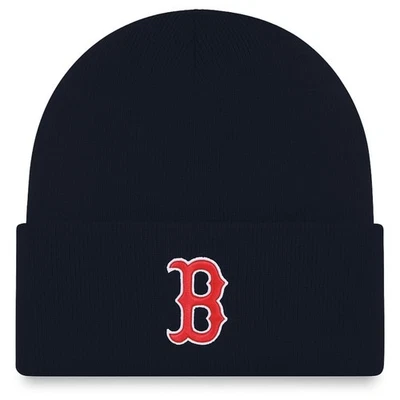 BOSTON RED SOX CLASSIC LICENSED NAVY BLUE BASEBALL CUFFED KNIT BEANIE HAT - Image 1 of 4