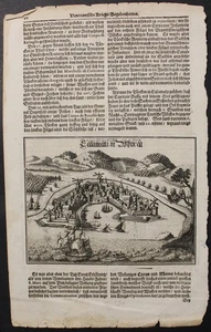 KALAMATA GREECE 1650ca ANONYMOUS UNUSUAL ANTIQUE COPPER ENGRAVED CITY VIEW - Picture 1 of 1