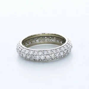 2 Carat F SI1 Round Cut Earth Mined Certified Diamonds 14k Gold Eternity Ring - Picture 1 of 10