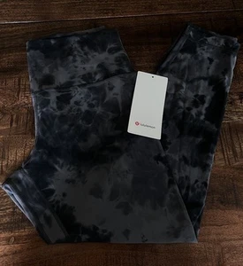 NWT Lululemon Size 12 Align HR Pant Tight 25” DDPG Black Gray Tie Dye - Picture 1 of 3