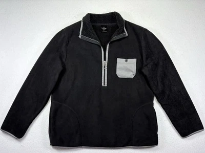 Pullover Cuddl Duds Talla Mediana Franela Polar 1/2 Cremallera Cuello Simulado Negro Foto 1 de 4