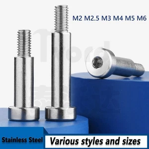 M2-M6 Hex Drive Socket Cap Head Shoulder Screw Allen Key Bolt A2 Stainless Steel - Picture 1 of 14