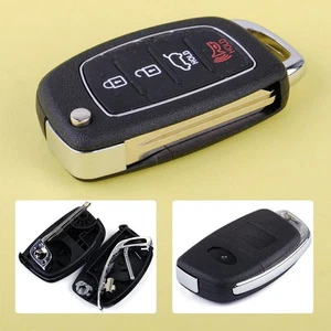 Flip Remote Key Fob Fit for Hyundai Santa Fe ix45 13 14 ix35 i30 Clicker 4Button - Picture 1 of 4