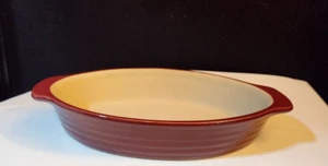 Pampered Chef New Traditions CRANBERRY Stone Mini-Baker Oval Casserole - Picture 1 of 4