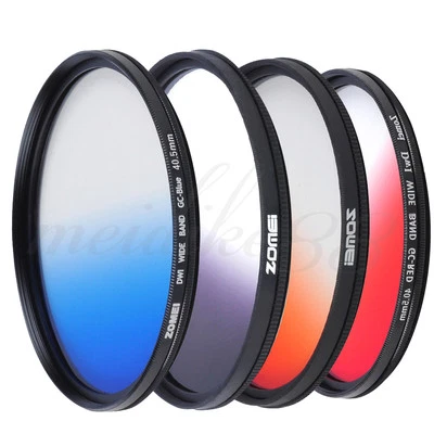 Zomei 40.5mm Slim Camera Graduated Grey 4 Color Lens Filter Kit for Canon Nikon - Image 1 of 4