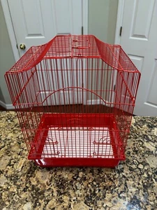 14 Zoll Rosa Draht Vogelkäfig Sittich Fink Wellensittich Kanarien Nymphensittich Lovebird Conure - Bild 1 von 2