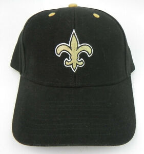NEW ORLEANS SAINTS NFL FOOTBALL BLACK REEBOK REPLICA ADJUSTABLE CAP HAT NEW!