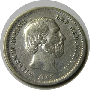 elf Netherlands 5 Cents 1850 dot after date Willem III - Picture 1 of 2