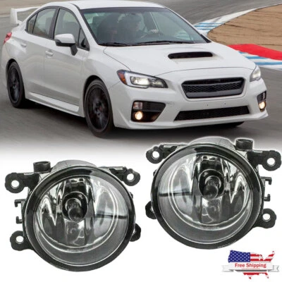适用于斯巴鲁 WRX / STI 2015 - 2020 透明镜头雾灯带灯泡前保险杠灯 — 第 1/4 张图片