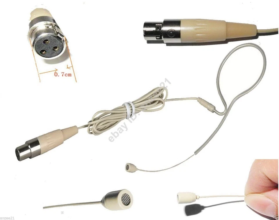 Pro Skin color hook head headset mic microphone for AKG Samson Wireless XLR 3Pin - Image 1 of 1