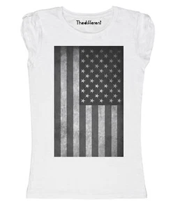New T-Shirt Donna Fiammata Banciera America Vintage Idea Regalo - Picture 1 of 1