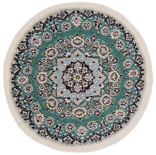 Nain 9la Handgeknüpfter Perserteppich 80 x 80 cm-Fine,Orient,Carpet,Rund,Grün