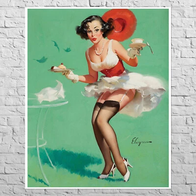 Poster Fresh Breeze, 1960 | 19x24" Mid size A2 | Retro wall art, Pin Up brunette - Image 1 of 4