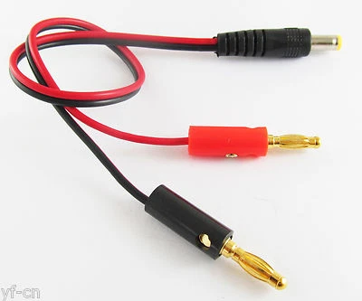 1pc 30cm/1ft Gold Plated 4mm Banana Plug to 2.1x5.5mm DC Male DC Power Cable - Image 1 of 4