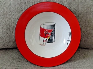 Andy Warhol Block Art Campbell's Soup Peeling Label Soup Bowl - Red Rimmed 9" - Picture 1 of 5