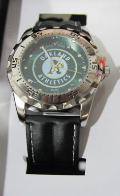 MLB Oakland Athletics Baseball Men's Watch Diver Style New Battery Game Time - Image 1 of 4