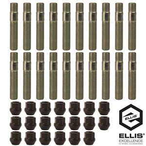 Kit de conversión de tachuelas M14 x 1,5 para Mercedes 20x 80 mm tachuelas + tuercas negras - Imagen 1 de 3