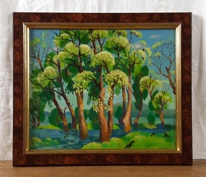 Dipinto olio originale, artista ucraino, primavera, paesaggio, corvo - Foto 1 di 9