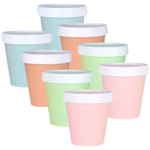 8Pcs Yogurt Containers Ice Cream Containers With Lid Ice Cream Bowls - Picture 1 of 10
