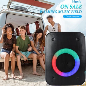 4 Inch Portable Rechargeable Speaker Bluetooth USB/TF/FM Radio Loud Party LED - Picture 1 of 14