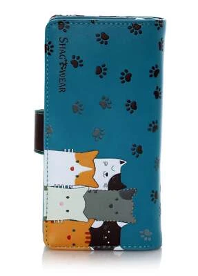 Faux Leather Cats Large Wallet - Cat Crowd by Shagwear - Image 1 of 4