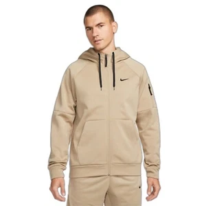 Herren Nike Therma Fit durchgehender Reißverschluss Laufen Fitness Fitness Hoodie khaki schwarz Größe Small - Bild 1 von 6