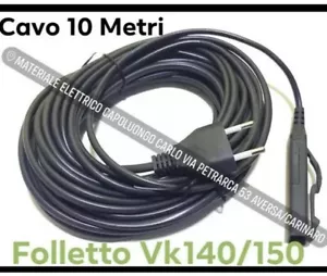 Cavo Folletto Filo da 10mt Folletto VK140 VK150 Vorwerk Compatibile - Foto 1 di 1