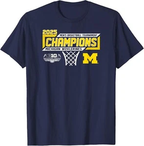 Michigan Wolverines Men's Basketball Big Ten Champs 2025 T-Shirt - Picture 1 of 5