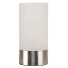 Lámpara de mesa con luz de techo táctil de níquel cepillado de 10 pulgadas con p