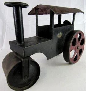 Vintage Steelcraft Pressed Steel Ride On Steam Roller 12x17 All Original - Picture 1 of 6