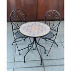 Patio Setting Naples Mosaic Steel 3 Pce Bistro Balcony Garden Furniture Outdoor