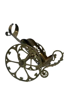 Champagne Wine Chariot -Bottle Holder Brass Serving Caddy tabletop Not Chiller - Picture 1 of 23