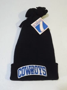 VTG NFL Dallas Cowboys Spellout Long Knit Cuffed Beanie Cap Hat Logo 7 NEW NWT - Picture 1 of 3