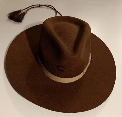 Charlie 1 Caballo Lana Fieltro Vaquero Sombrero Pequeño Marrón Necana Estampida Cuerda Niños Adolescentes Foto 1 de 4
