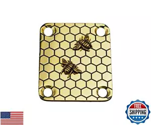 Guyker Guitar Neck Plate, 4-Holes Stainless Steel Electric Guitar Bass Neck J - Picture 1 of 5