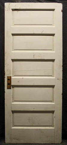 31x79" Antique Vintage Old Salvaged Interior SOLID Wood Wooden Door Raised Panel Cover