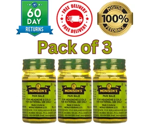 Paquete de 3/6 Monisons Bálsamo Ayurvédico para el Dolor de Cabeza y Resfriado-100g-Envío y Devolución Gratis - Imagen 1 de 9